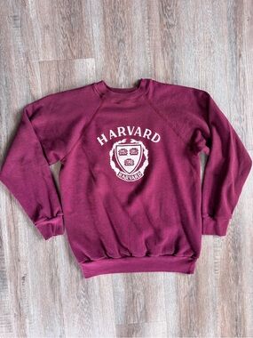 Vintage 80s Champion Harvard Crewneck Sweatshirt with Harvard Crest - size Large